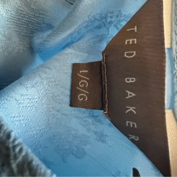 Ted Baker Sky Blue Jacquard Puff Sleeve Blouse |Minimalist Quiet Luxury - Picture 5 of 5